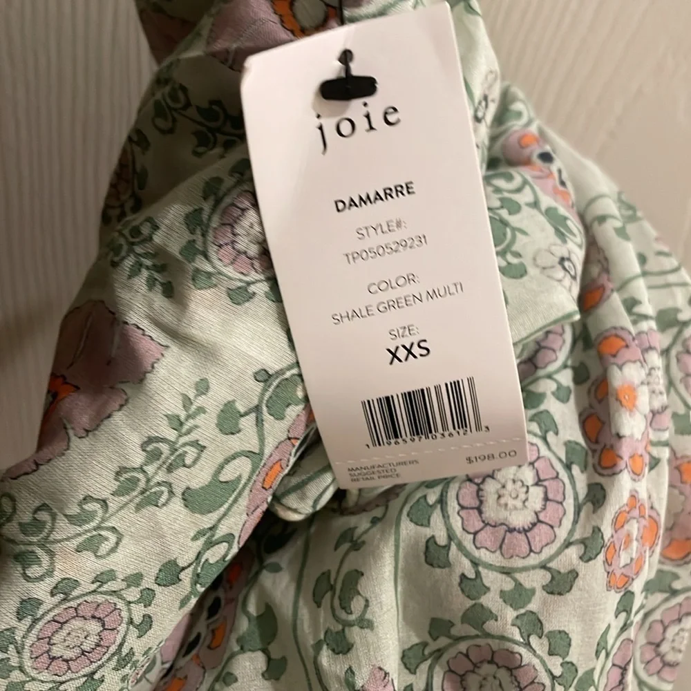 NWT Womens Joie Damarre Long Sleeve COTTON TOP IN GREEN size XXS​​​​​​​ - Picture 9 of 9